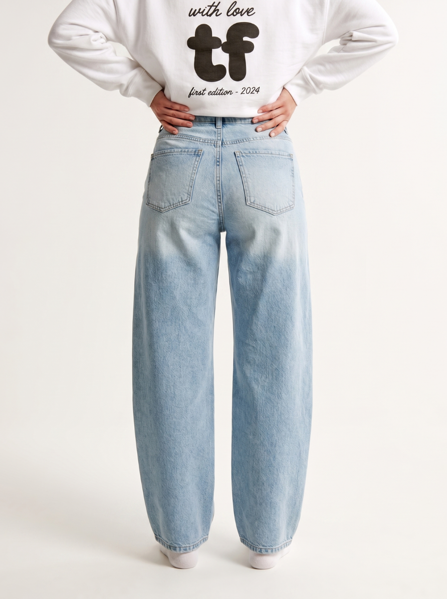 TALL Barrel Jeans Hose, Mid-Waist, weites Bein für große Frauen - tallfinds