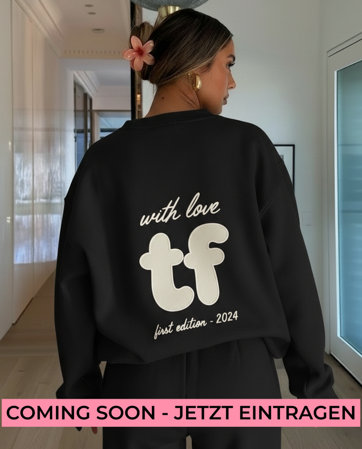 Tall Oversized Hoodie in Creme mit Backprint - tallfinds