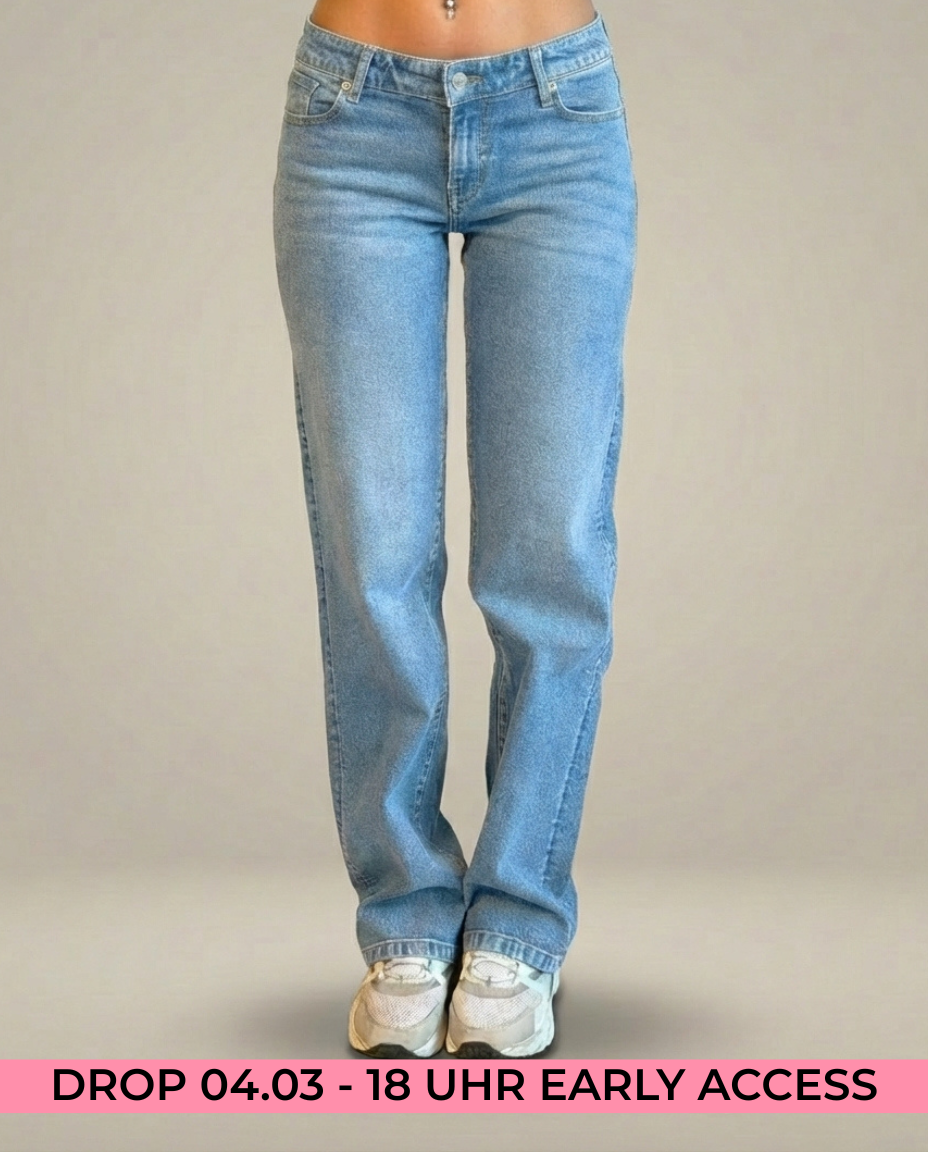 Tall Low Waist Straight Leg Jeans für große Frauen, extra lang - tallfinds