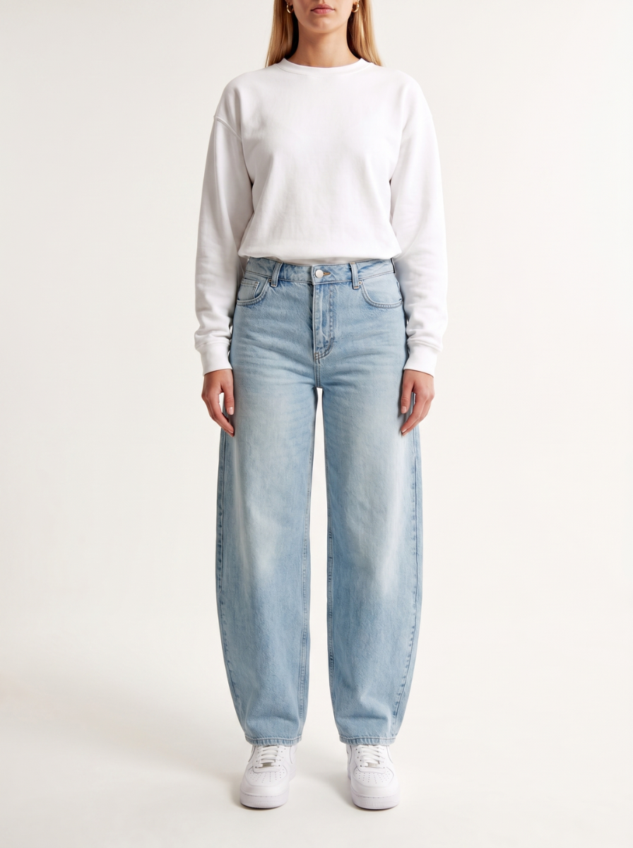 TALL Barrel Jeans Hose, Mid-Waist, weites Bein für große Frauen