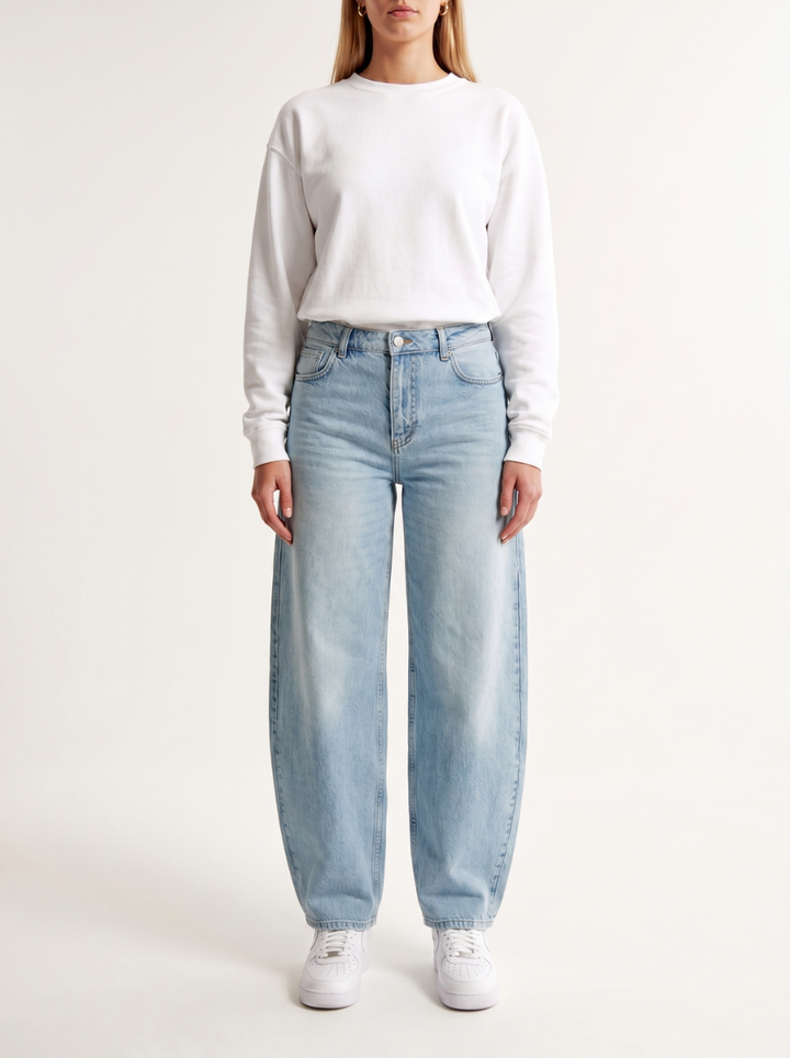 TALL Barrel Jeans Hose, Mid-Waist, weites Bein für große Frauen