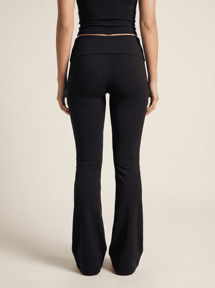 TALL Flared Foldover Yoga Leggings PeachSkin™ für große Frauen - tallfinds