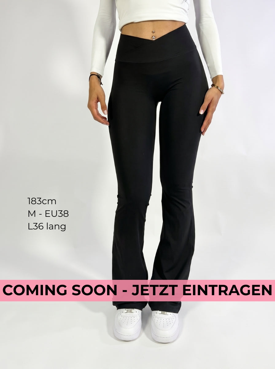 TALL V-Bund Flared Leggings - tallfinds